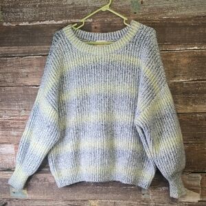 Universal Thread Blue and Green Striped Sweater, Size XL, NWOT